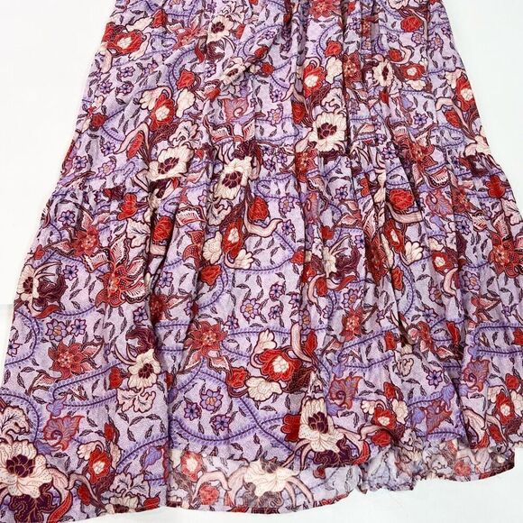 Knox Rose Tiered Midi Dress Women 2XL Purple Haze Floral Print Flutter Sleeve Ne - Picture 2 of 10